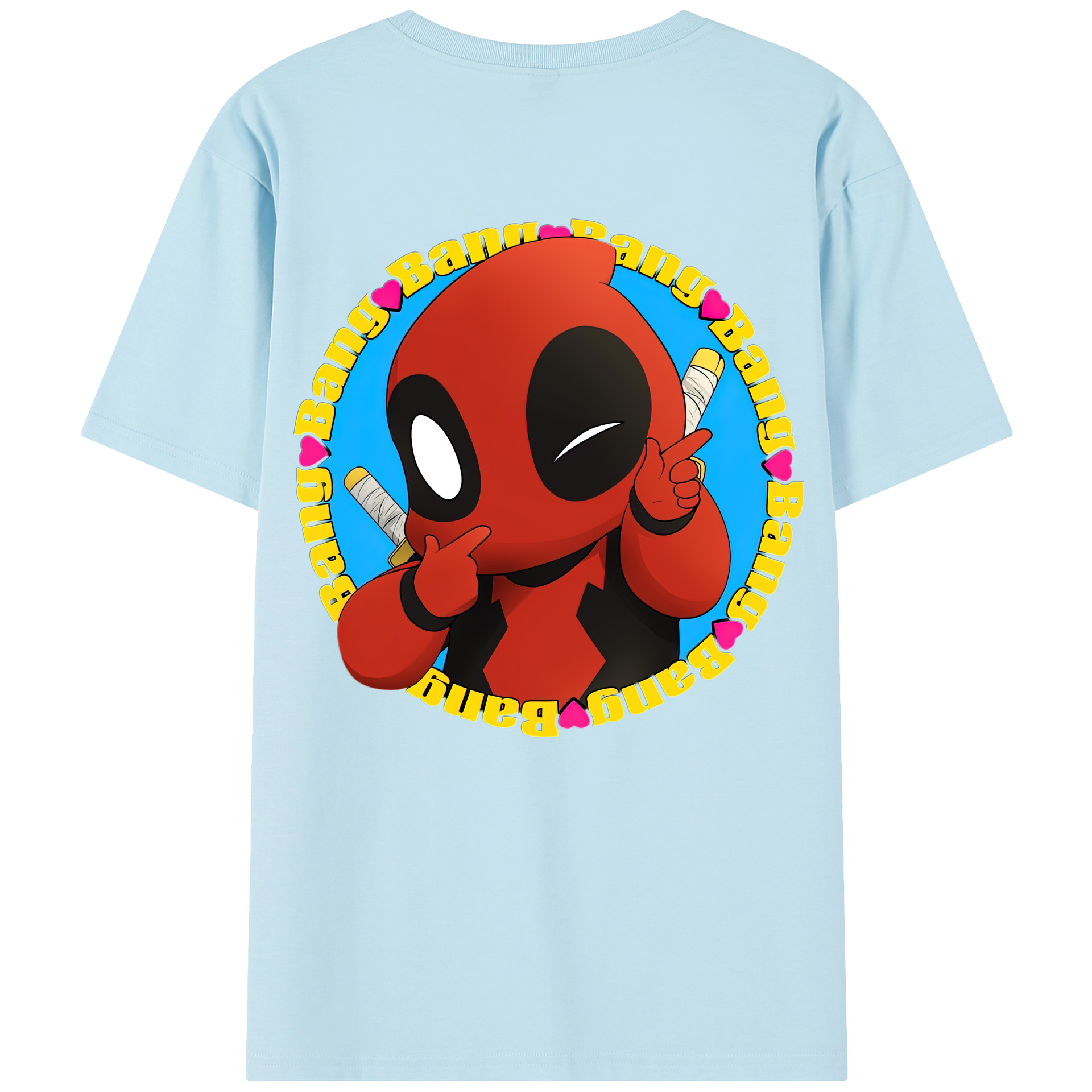 （画像用） Deadpool デッドプール 綿100％半袖Tシャツ（背面プリント）
